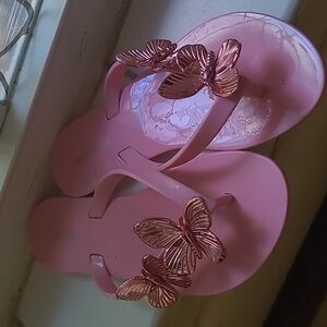 Pink Mini melissa harmonic bugs butterfly girls sandals size 12